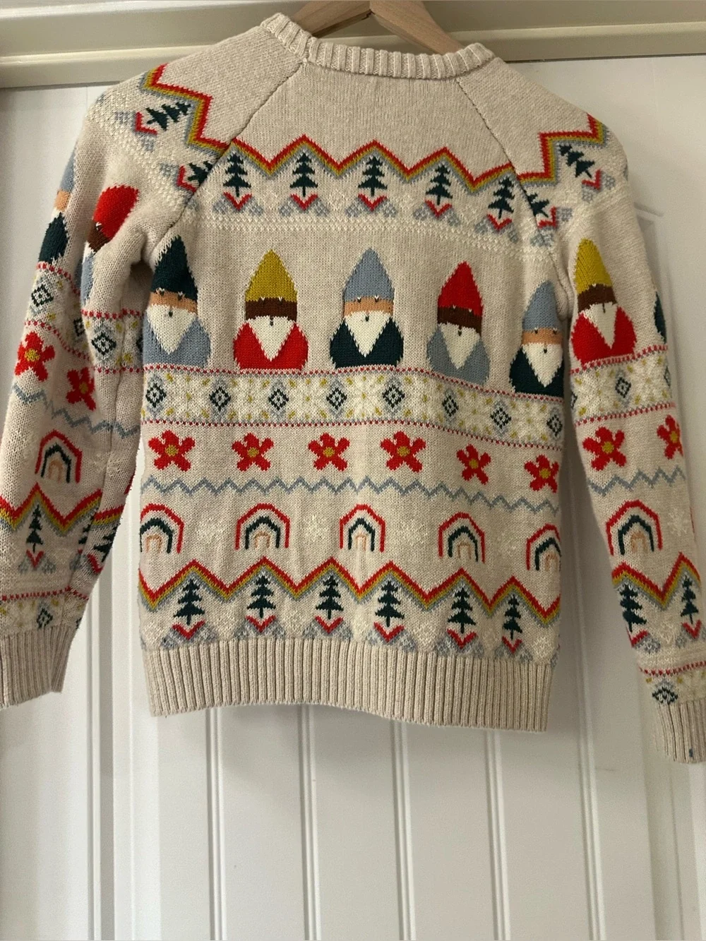 Hanna Andersson Gnome Pattern fair isle  Knit Sweater 130 cm us 8 EUC